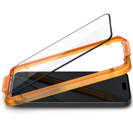 GEHÄRTETES GLAS Spigen ALM GLASS FC 2ER-PACK IPHONE 15 PRO MAX SCHWARZ