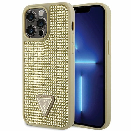 Guess GUHCP14XHDGTPD iPhone 14 Pro Max 6.7" złoty/gold hardcase Rhinestone Triangle