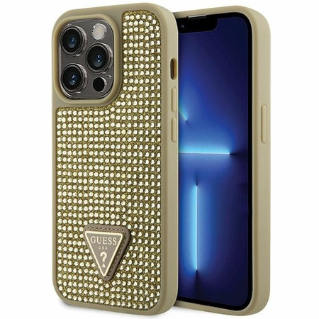 Guess GUHCP14LHDGTPD iPhone 14 Pro 6.1" złoty/gold hardcase Rhinestone Triangle