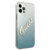 Guess Glitter Gradient Script - Etui iPhone 12 / iPhone 12 Pro (niebieski)