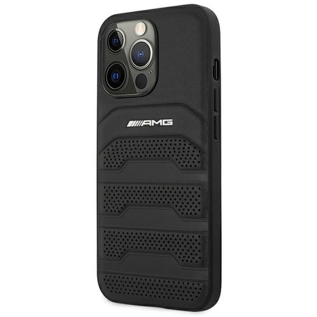 AMG AMHCP14LGSEBK iPhone 14 Pro 6,1" czarny/black hardcase Leather Debossed Lines