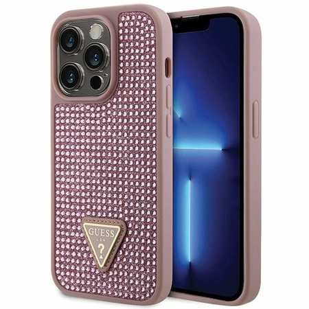 Guess GUHCP14LHDGTPP iPhone 14 Pro 6,1" rosa/rosa Hardcase Strass Dreieck