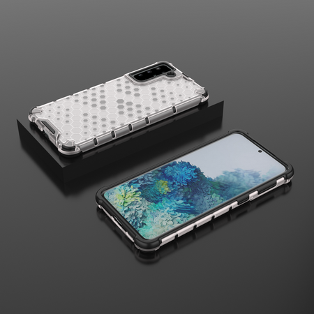 Wabenhülle Panzerhülle mit Gelrahmen für Samsung Galaxy S22 transparent