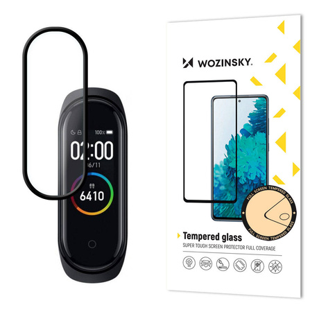 Wozinsky super wytrzymała folia Full Glue na cały ekran z ramką Case Friendly Xiaomi Mi Band 5 czarny