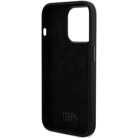 Etui Karl Lagerfeld Silicone Ikonik Metal Pin na iPhone 15 Pro Max - czarne