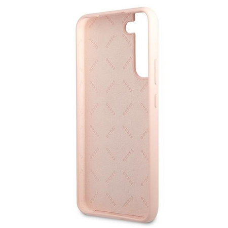 Guess GUHCS22MLSLMGPP S22+ S906 różowy/pink hardcase Silicone Script Metal Logo