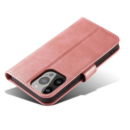 Brieftaschen-Hülle mit Ständer für iPhone 15 Plus Magnethülle – Rosa