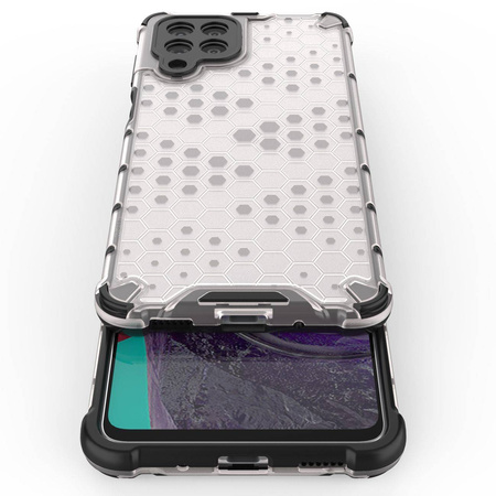 Honeycomb case armored cover with a gel frame for Samsung Galaxy M53 5G black