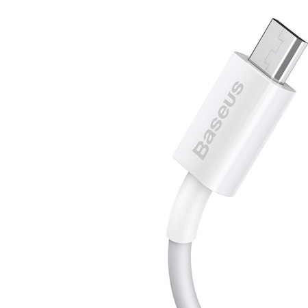 Baseus Superior kabel przewód USB - micro USB do szybkiego ładowania 2A 1m biały (CAMYS-02)