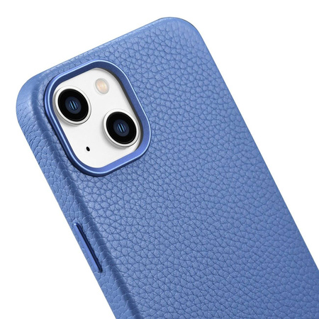 iCarer Case Leather genuine leather case for iPhone 14 hellblau (WMI14220709-LB) (MagSafe compatible)