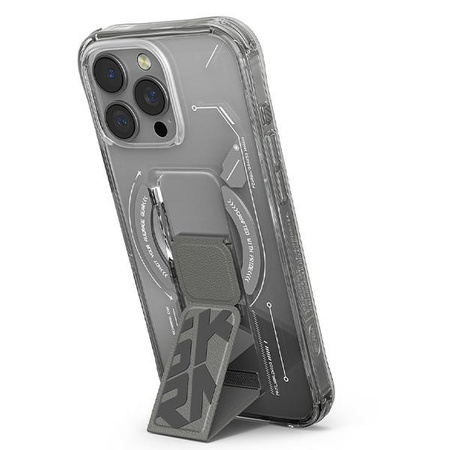 Skinarma etui Helio iPhone 16 Pro 6.3"    Magnetic Charging + Grip Stand titanium