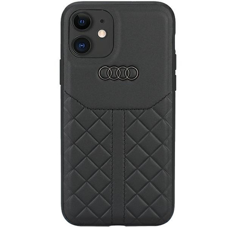 Audi Genuine Leather iPhone 11 / Xr 6.1&quot; black/black hardcase AU-TPUPCIP11R-Q8/D1-BK