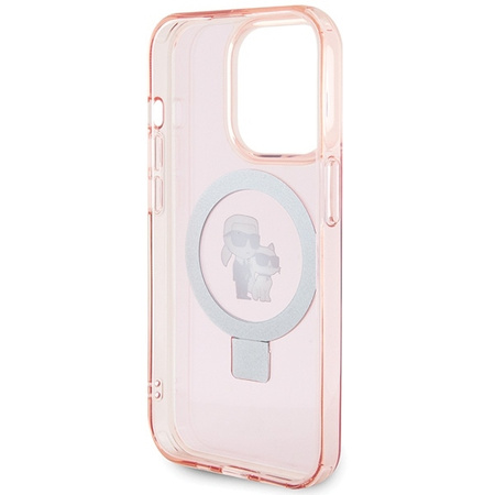 Karl Lagerfeld KLHMP15LHMRSKCP iPhone 15 Pro 6.1&quot; pink/pink hardcase Ring Stand Karl&amp;Choupette MagSafe