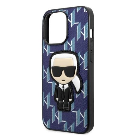 Original Case IPHONE 13 PRO MAX Karl Lagerfeld Hardcase Monogram Ikonik Patch blue