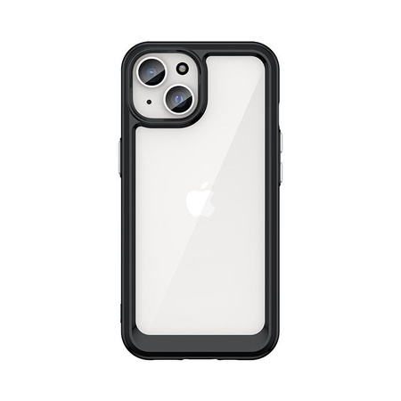 iPhone 15 Plus Outer Space Reinforced Case with Flexible Frame - Black