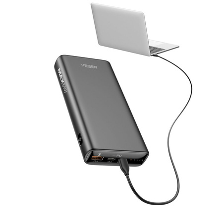 Bateria zewnętrzna (Powerbank) VEGER T100 - 20 000mAh LCD Quick Charge PD 100W czarny (np do laptopa) (W2032C-100)