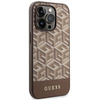 Guess GUHMP14LHGCFSEW iPhone 14 Pro 6.1" brown/brown hard case GCube Stripes MagSafe