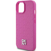 DKNY DKHMP15SPSHRPSP iPhone 15 / 14 / 13 6.1" różowy/pink hardcase Leather Pattern Metal Logo MagSafe