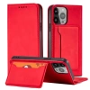 Magnet Card Case Hülle für iPhone 14 Pro Flip Cover Wallet Stand rot