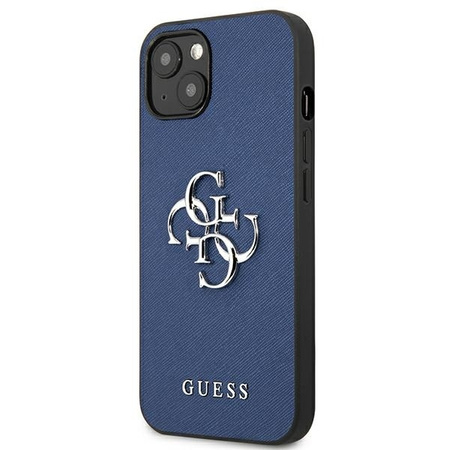 Guess nakładka do iPhone 13 Mini 5,4&quot; GUHCP13SSA4GSBL niebieski hard case Saffiano 4G Metal Logo