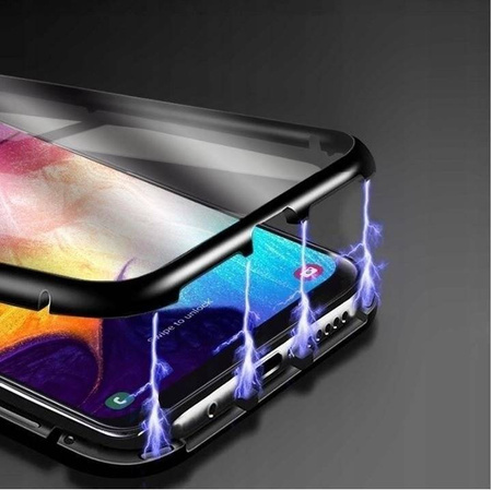 Etui IPHONE 16 PRO Double Magnetic 360° Aluminium i Szkło Hartowane czarne