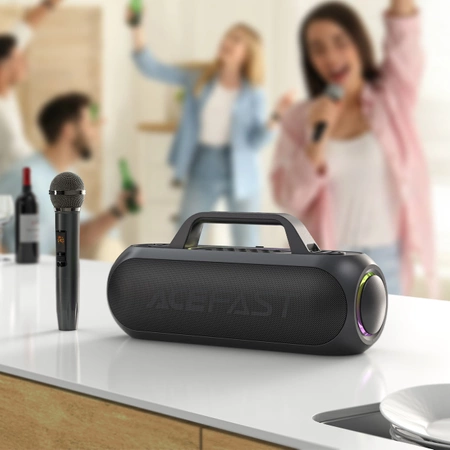 Acefast K1 wireless karaoke speaker with 2 microphones - black