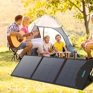 Choetech solar charger USB foldable 120W DC, USB C, 2 x USB black (SC008)