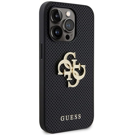 Etui Guess Perforated 4G Glitter do iPhone 15 Pro - czarne