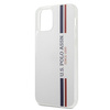 US Polo Assn Shiny Tricolor Stripes - Etui iPhone 12 Mini (biały)