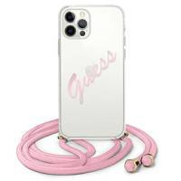 Guess GUHCP12MCRTVSPI iPhone 12/12 Pro 6,1" różowy/pink hardcase Script Vintage