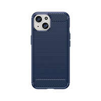 Elastyczne etui wzór karbon do iPhone 15 Carbon Case - niebieskie