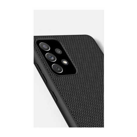 Nillkin Textured Case wytrzymałe wzmocnione etui z żelową ramką i nylonem na tyle Samsung Galaxy A72 4G czarny