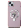 Karl Lagerfeld KLHMP15SHMRSKCP iPhone 15 6.1&quot; pink/pink hardcase Ring Stand Karl&amp;Choupette MagSafe