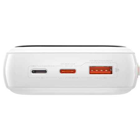 Powerbank Baseus Qpow PRO with cable, 20000mAh, 20W (White)