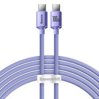 Baseus Crystal Shine Series Fast Charging Data Cable Type-C to Type-C 100W 2m Purple