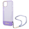 Original Case IPHONE 14 PLUS Guess Hardcase Translucent Pearl Strap purple