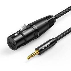 UGREEN AV131 Female XLR cable for jack 3.5 men - 2m (black)