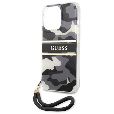 Guess GUHCP13LKCABBK iPhone 13 Pro / 13 6.1 &quot;black / black hardcase Camo Strap Collection