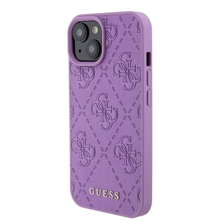 Guess GUHCP15SP4EPMU iPhone 15 6.1&quot; purple/light purple hardcase Leather 4G Stamped