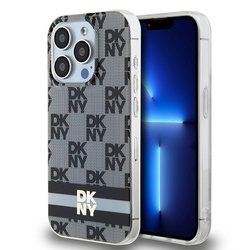 DKNY DKHMP13LHCPTSK iPhone 13 Pro / 13 6.1" czarny/black hardcase IML Checkered Mono Pattern & Printed Stripes MagSafe