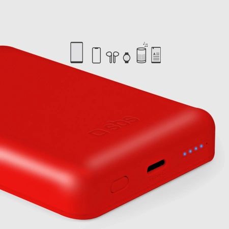 Powerbank SBS TEBB5000MAG1CR 5000 mAh compatible with MagSafe - red