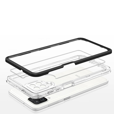 Clear 3in1 etui do Samsung Galaxy A22 4G żelowy pokrowiec z ramką czarny