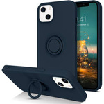 Etui IPHONE 13 MINI Silikonowe Ring Pierścień Magnetyczny Silicone Ring granatowe