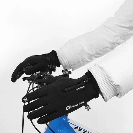 Winter phone sports gloves (size L) - black