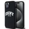 DKNY DKHMP15SSNYACH iPhone 15 / 14 / 13 6.1" czarny/black hardcase Liquid Silicone White Printed Logo MagSafe