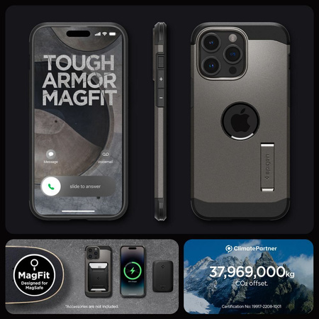 Spigen Tough Armor MagSafe, gunmetal - iPhone 15 Pro