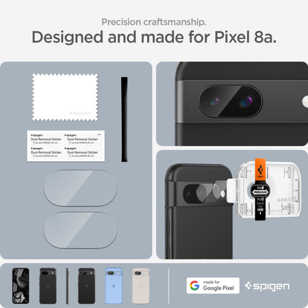 Spigen Optik.tR EZ Fit Camera Protector for Google Pixel 8A - 2 pcs.