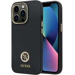 Guess nakładka do iPhone 13 Pro 6,1" GUHCP13LM4DGPK czarna HC Silicone Logo Strass 4G