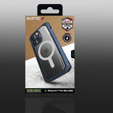 Raptic X-Doria Secure Case for iPhone 14 Pro Max with MagSafe armored cover blue