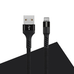 Maxlife kabel MXUC-01 USB - USB-C 1,0 m 2A czarny nylonowy